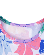 Kids Colorful Bow Print Cotton Tiered Dress