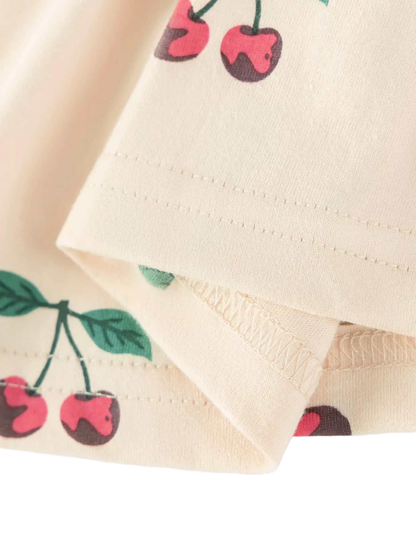 Cherry Print Ruffle Neck Dress