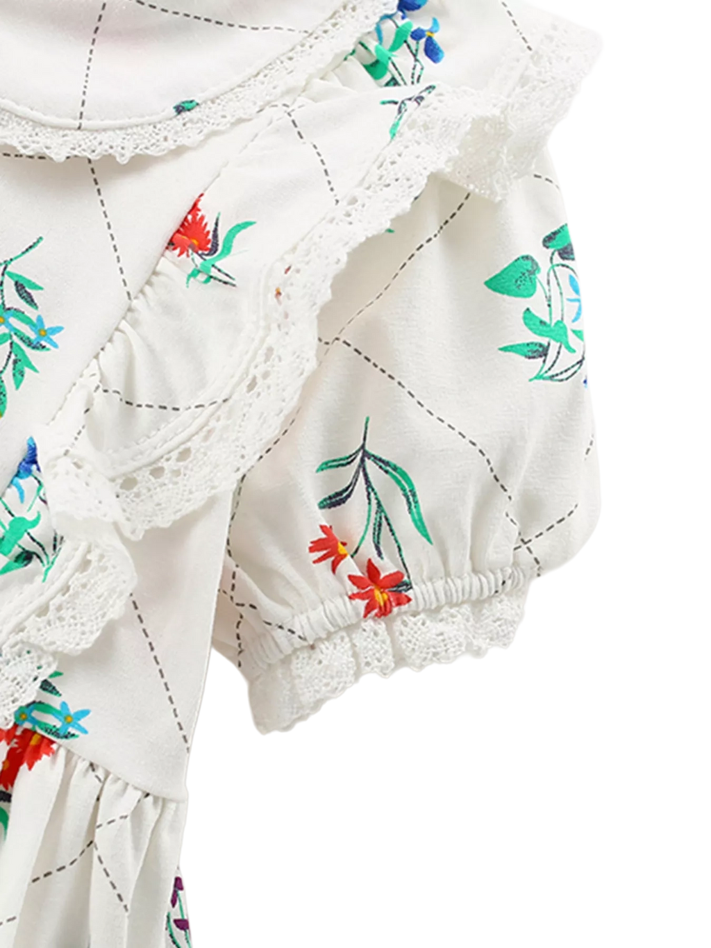 Floral Print Ruffle Peter Pan Collar Dress