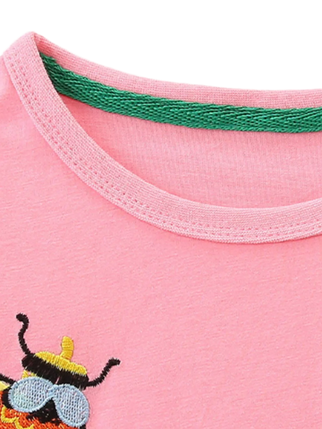 Insect and Flower Appliques Long-Sleeve Dress