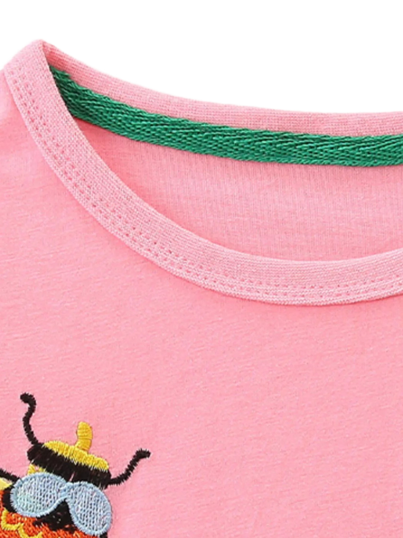 Insect and Flower Appliques Long-Sleeve Dress