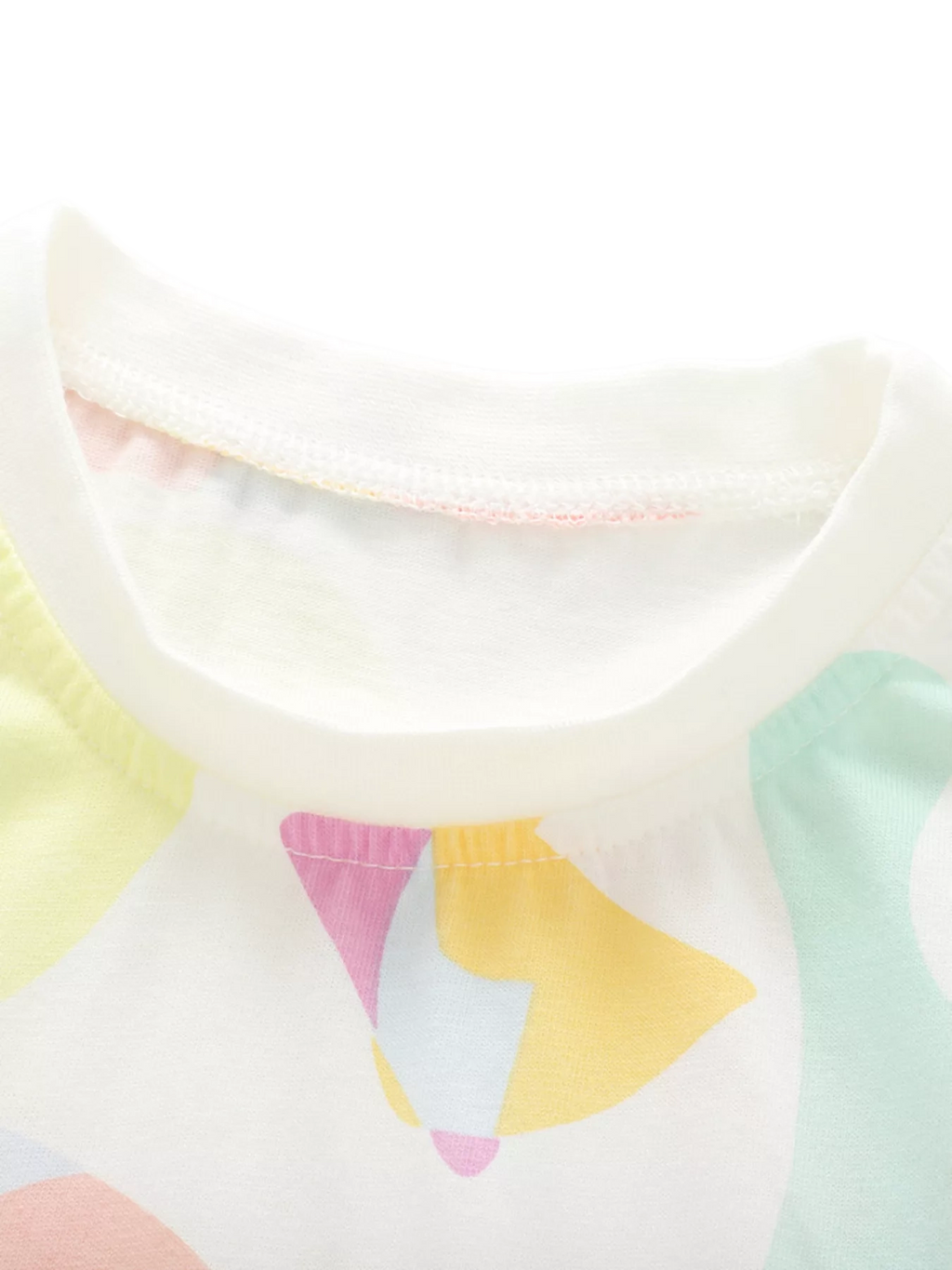 Abstract Print Ruffle Sleeve T-Shirt
