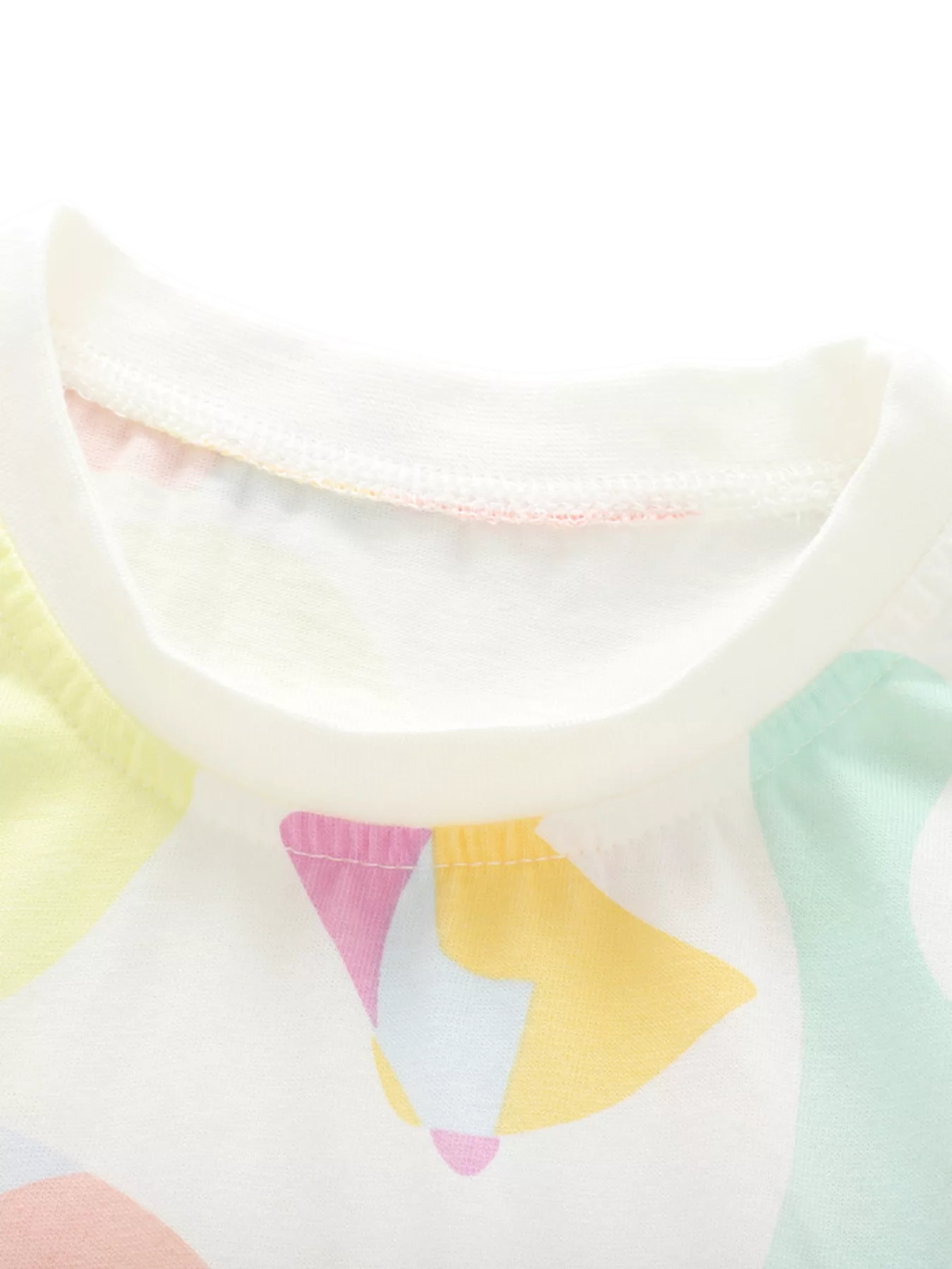 Abstract Print Ruffle Sleeve T-Shirt