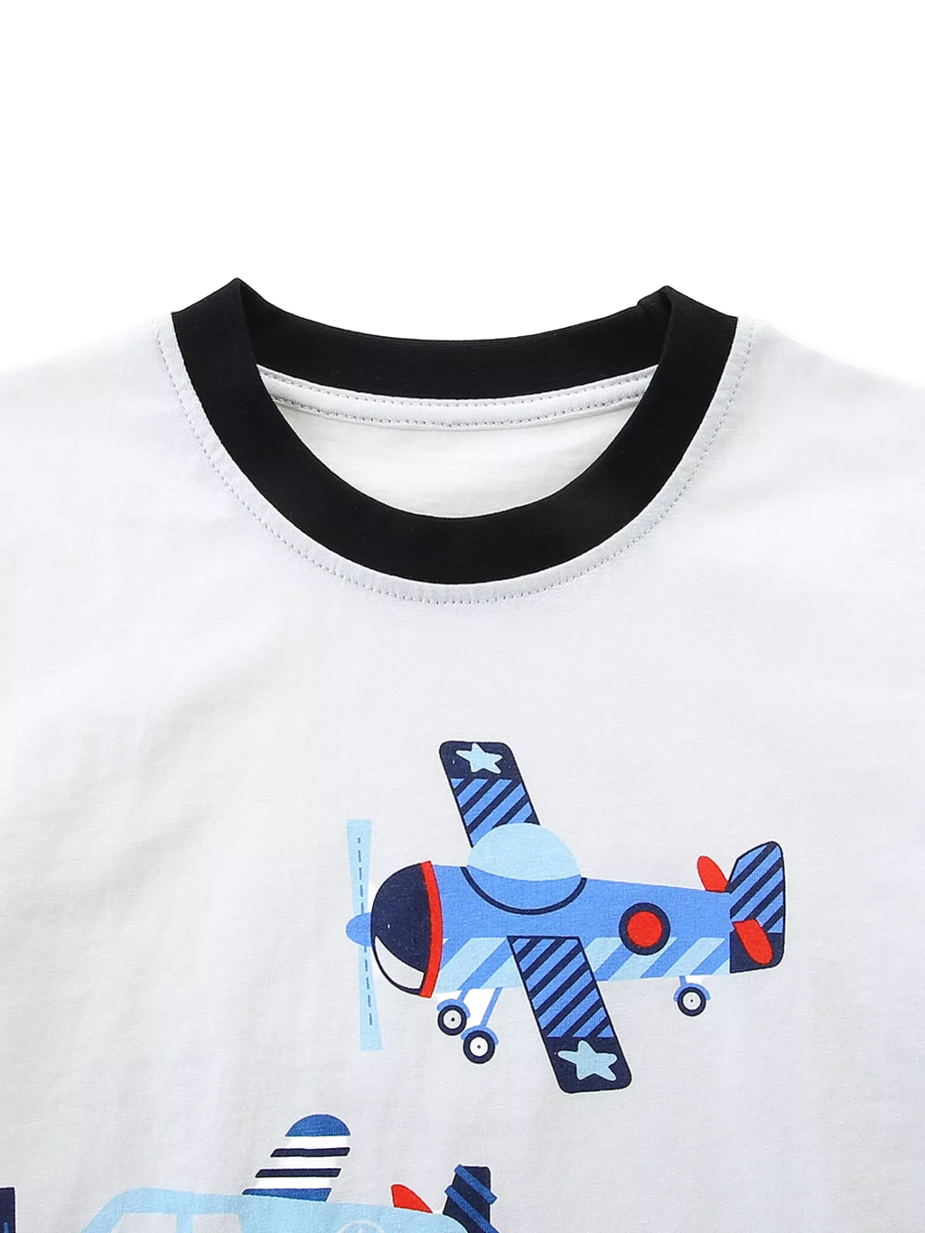 Airplane Print T-shirt and Shorts Set