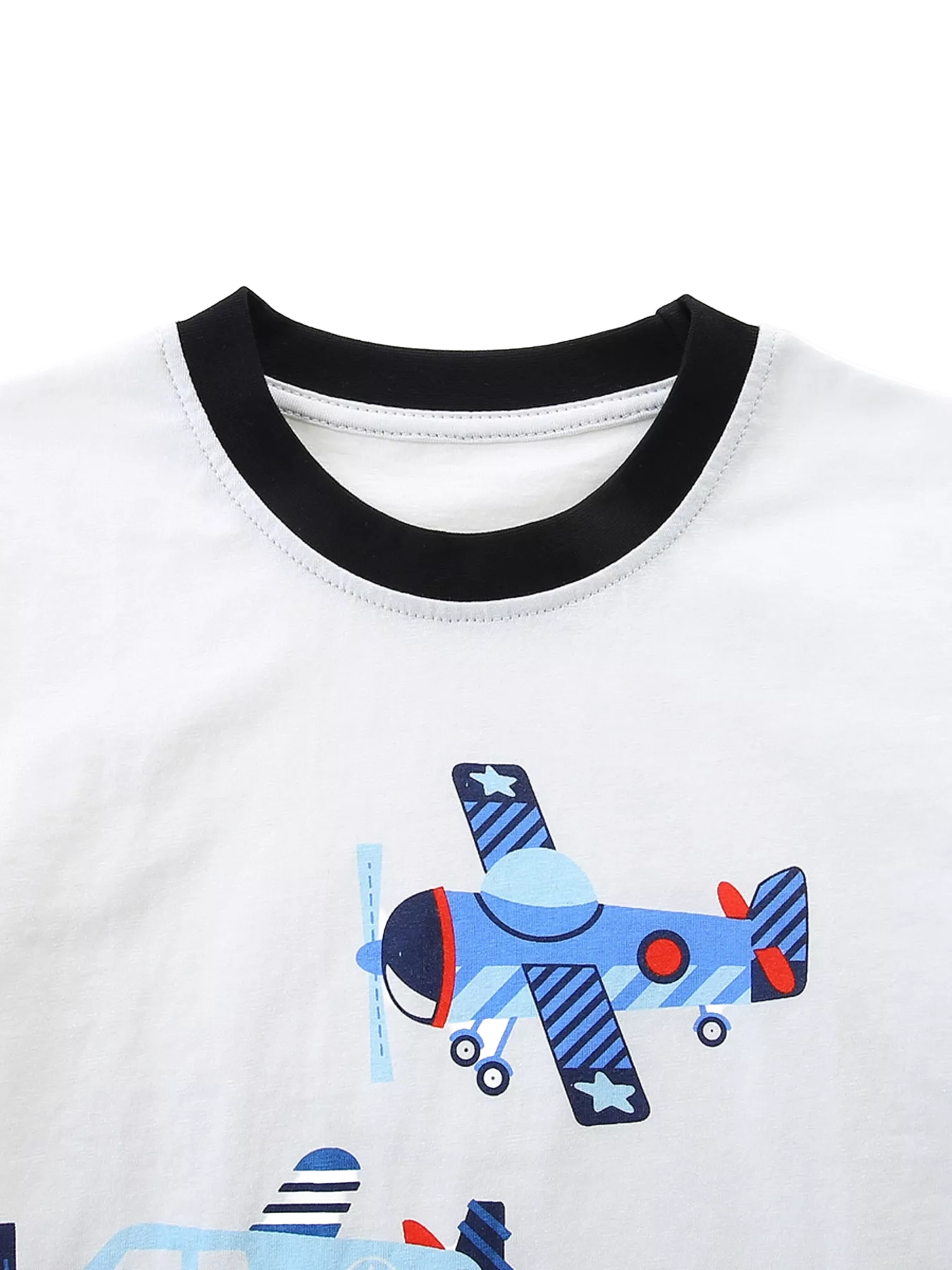 Airplane Print T-shirt and Shorts Set