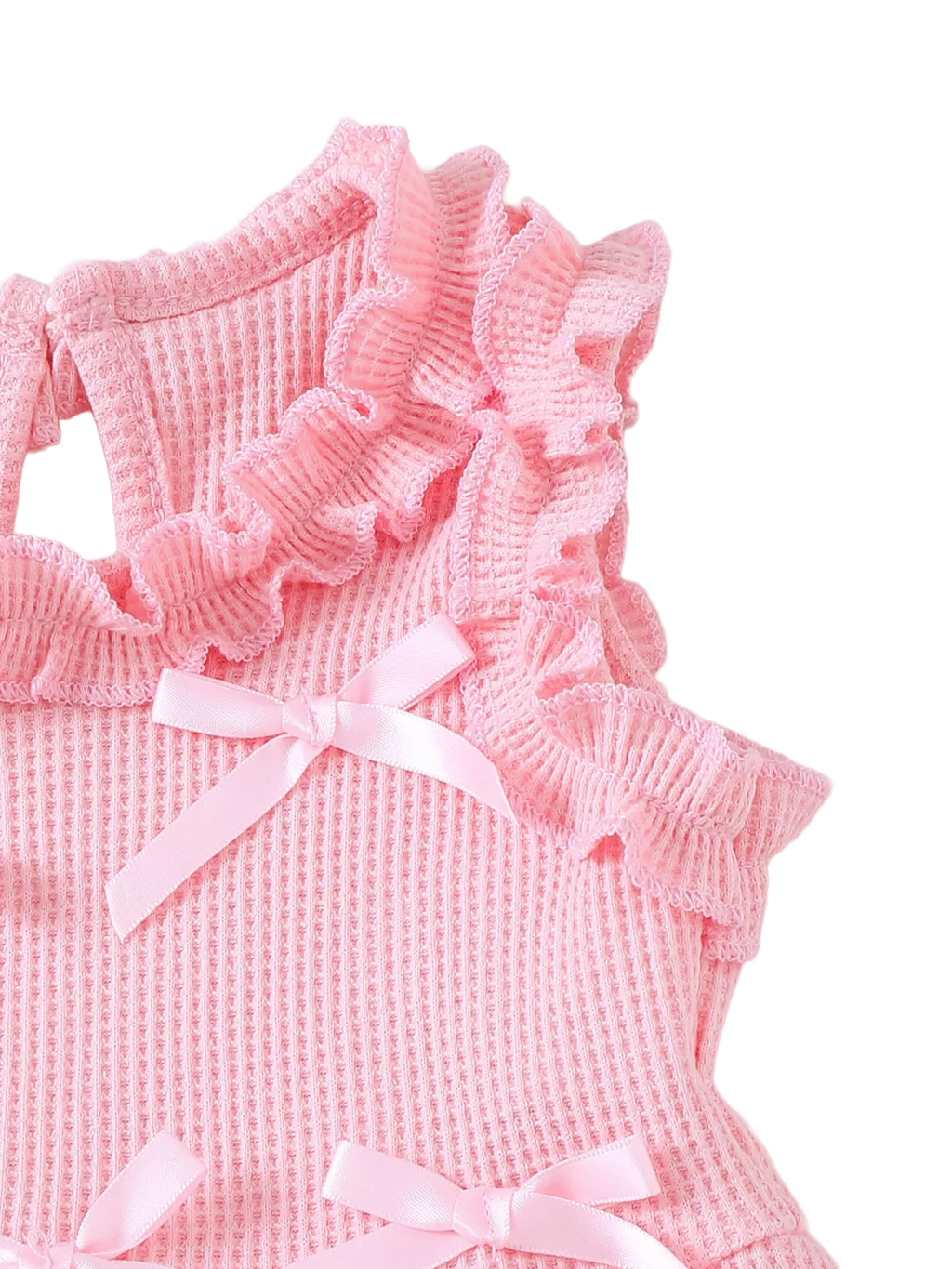 Bow Waffle Knit Top and Pants Set
