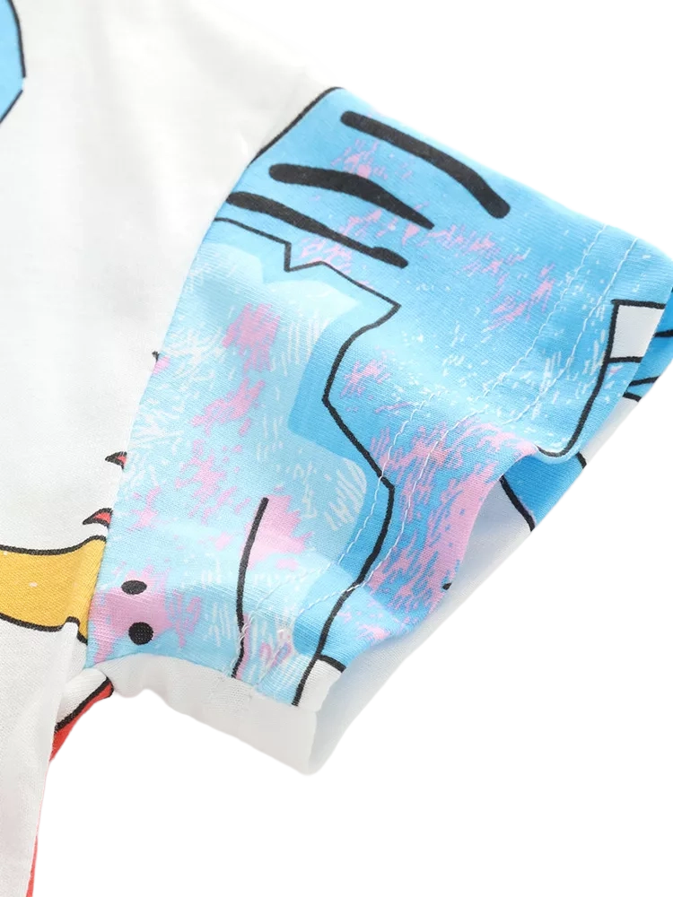 Dinosaur Print Round Neck T-Shirt