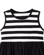 Kids Striped Sleeveless Tulle Dress