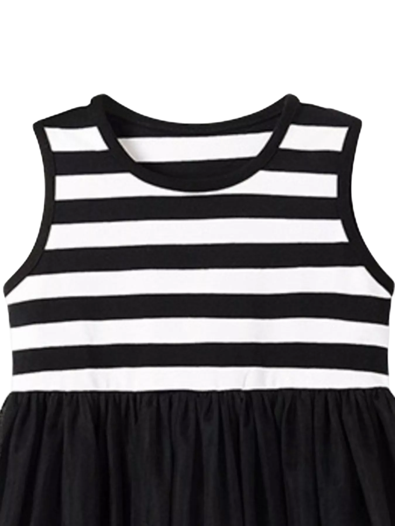 Striped Sleeveless Tulle Dress