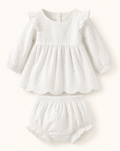 Baby Eyelet Embroidered Ruffled Top and Shorts Set