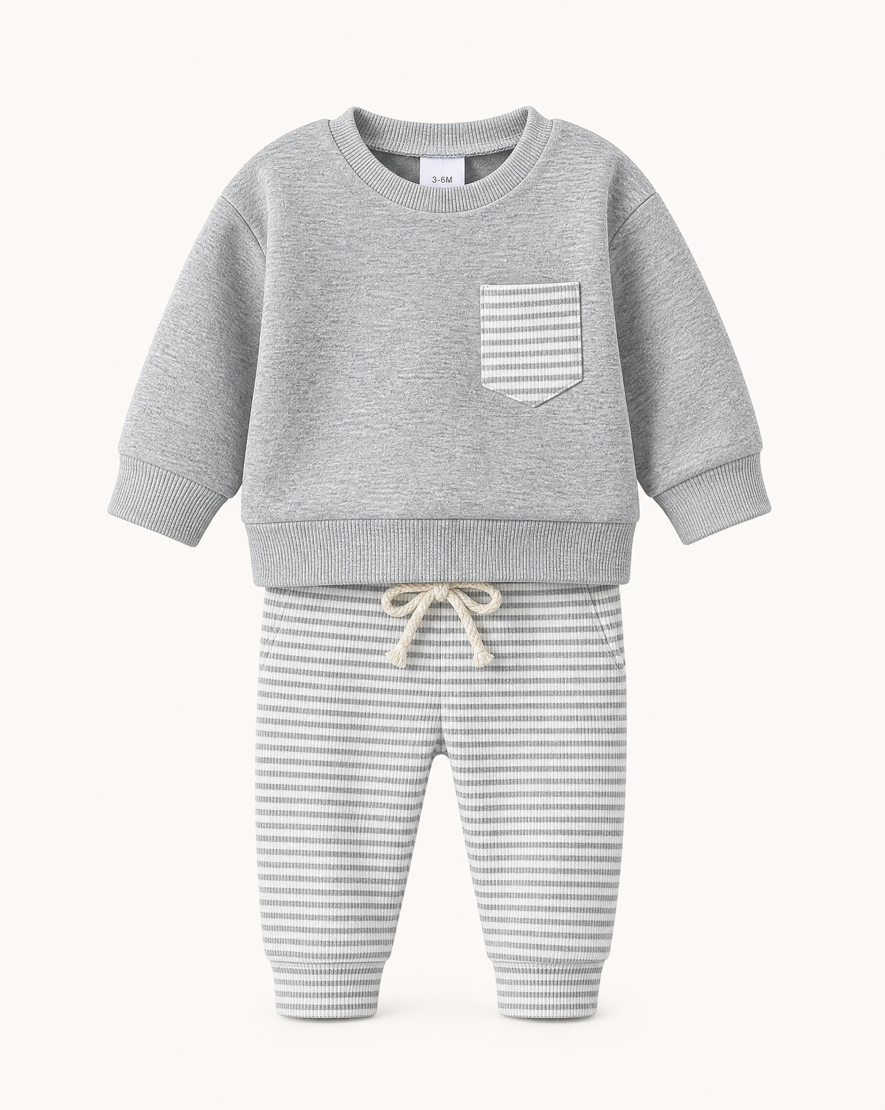 Baby Striped Pocket Sweatshirt and Pants Set