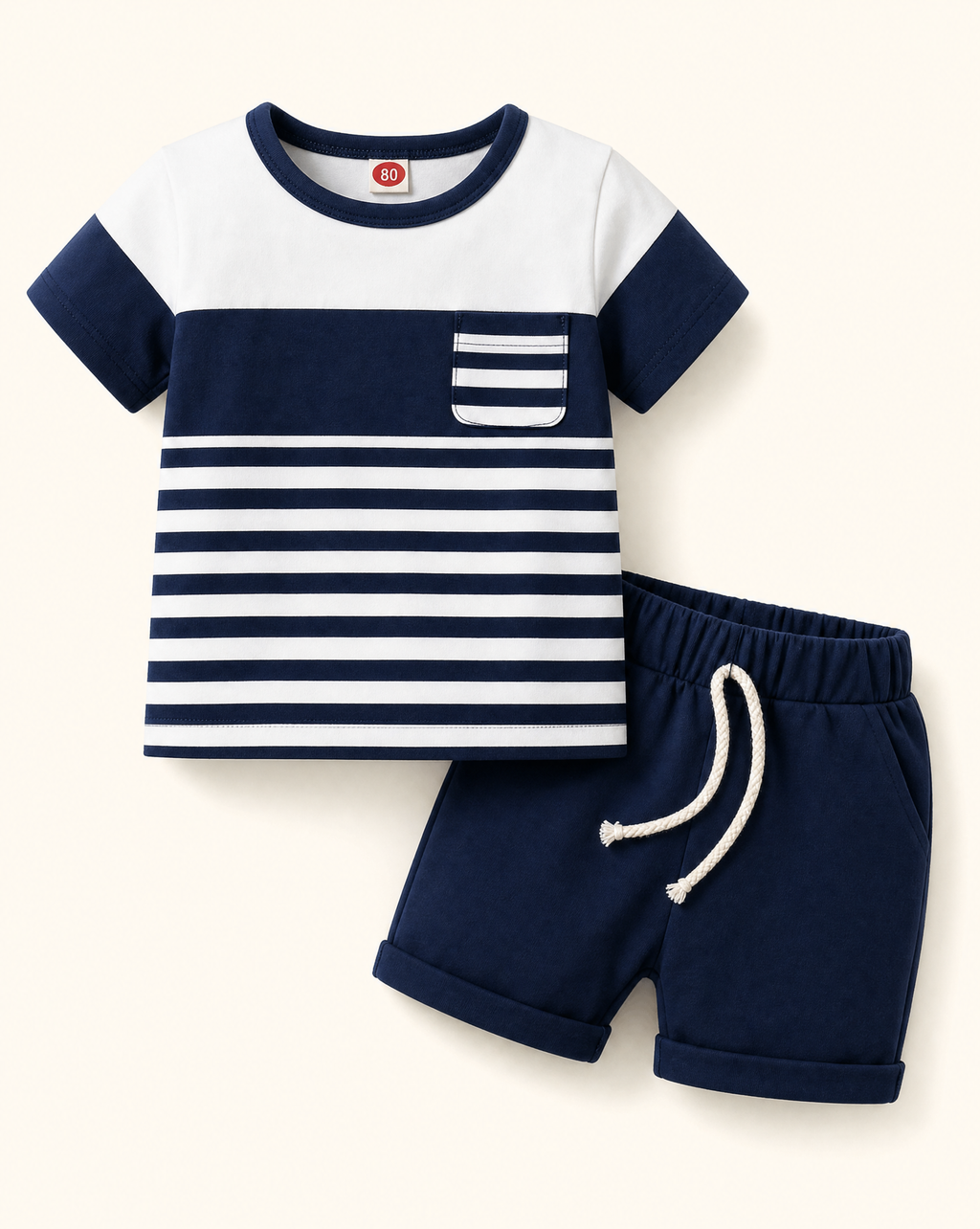 Baby & Toddler Striped Pocket T-Shirt & Shorts Set