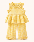 Baby Gingham Ruffle Sleeveless Top & Pants Set