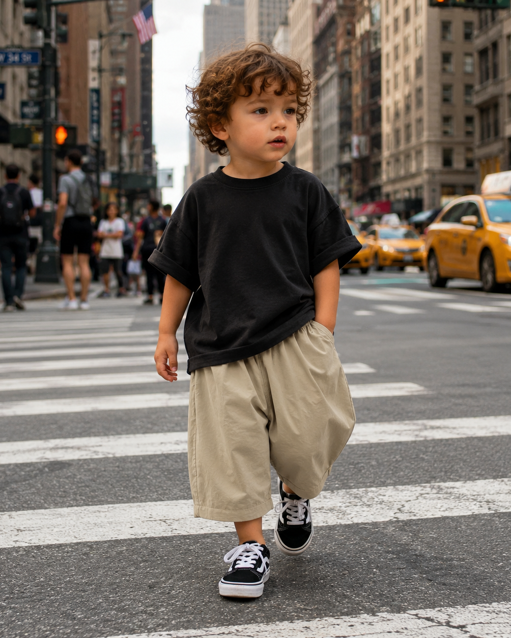 Casual Elastic Waist Capris