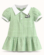 Baby Gingham Ruffle Hem Polo Dress