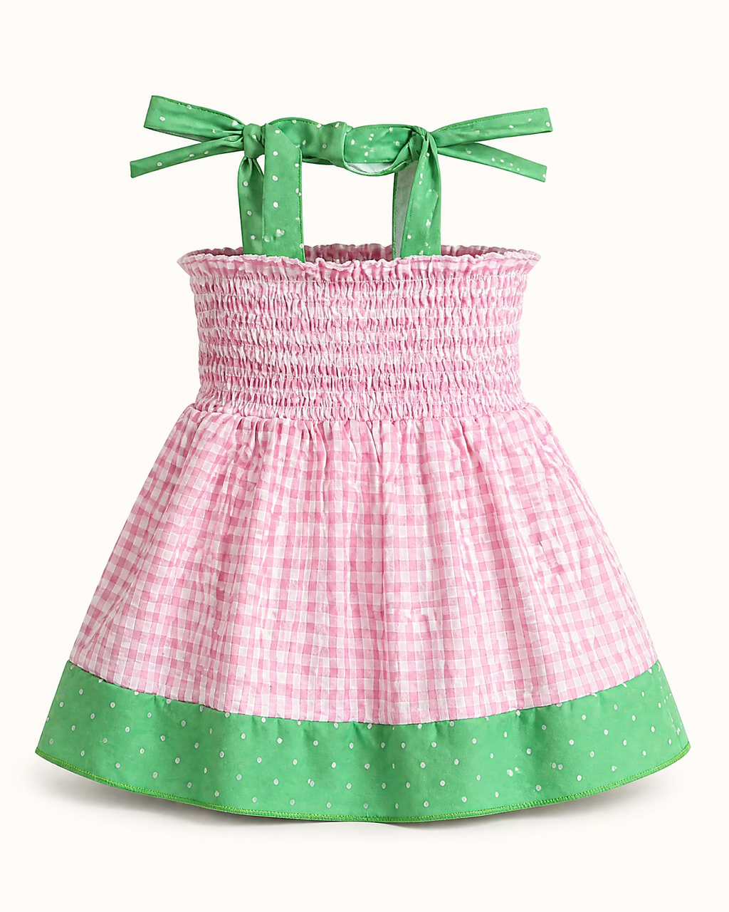 Baby  Watermelon Gingham Smocked Dress