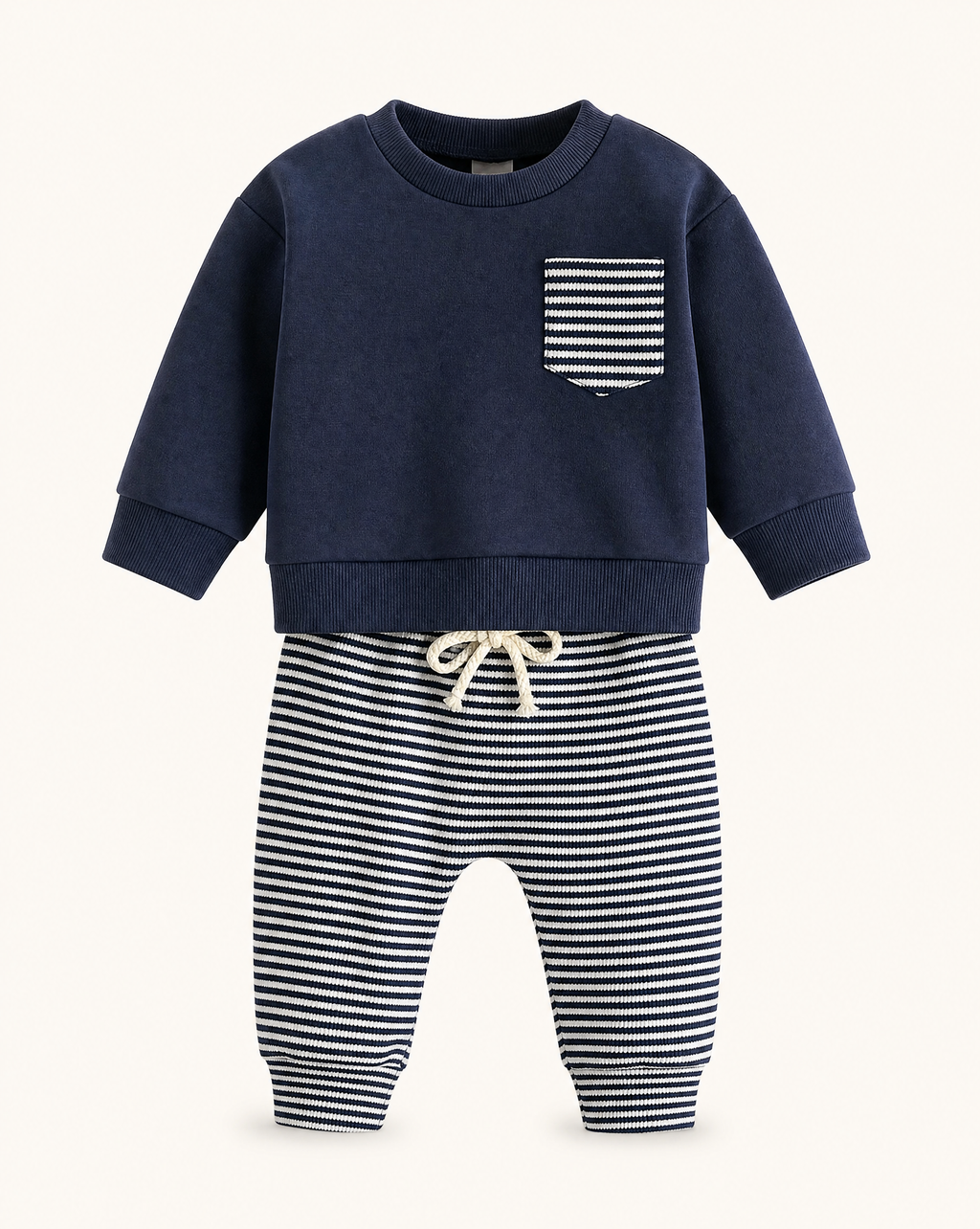Baby Striped Pocket Sweatshirt and Pants Set