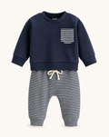 Baby Striped Pocket Sweatshirt and Pants Set