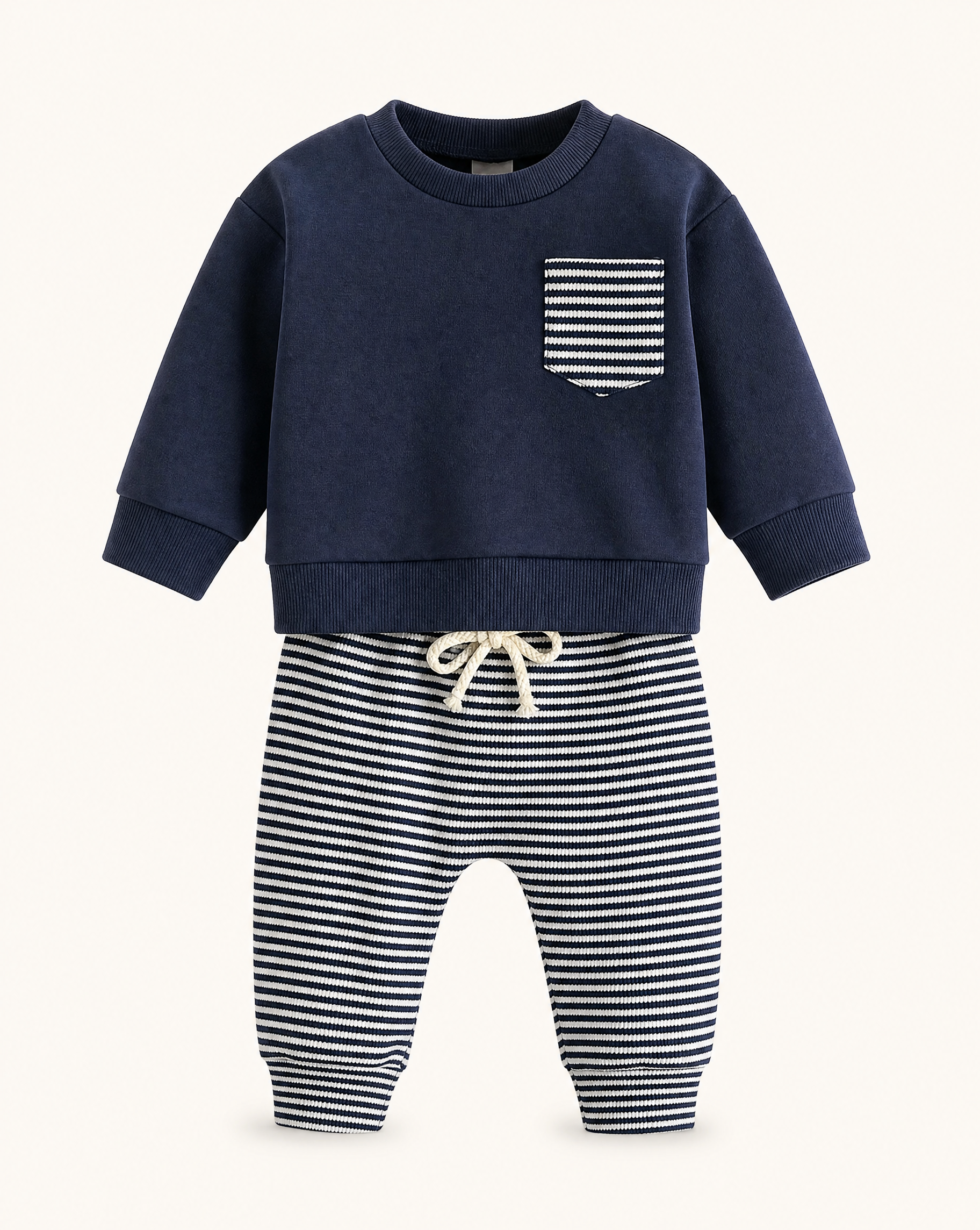 Baby Striped Pocket Sweatshirt and Pants Set