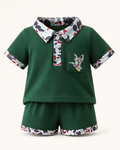 Baby  Duck Print Polo Shirt & Shorts Set