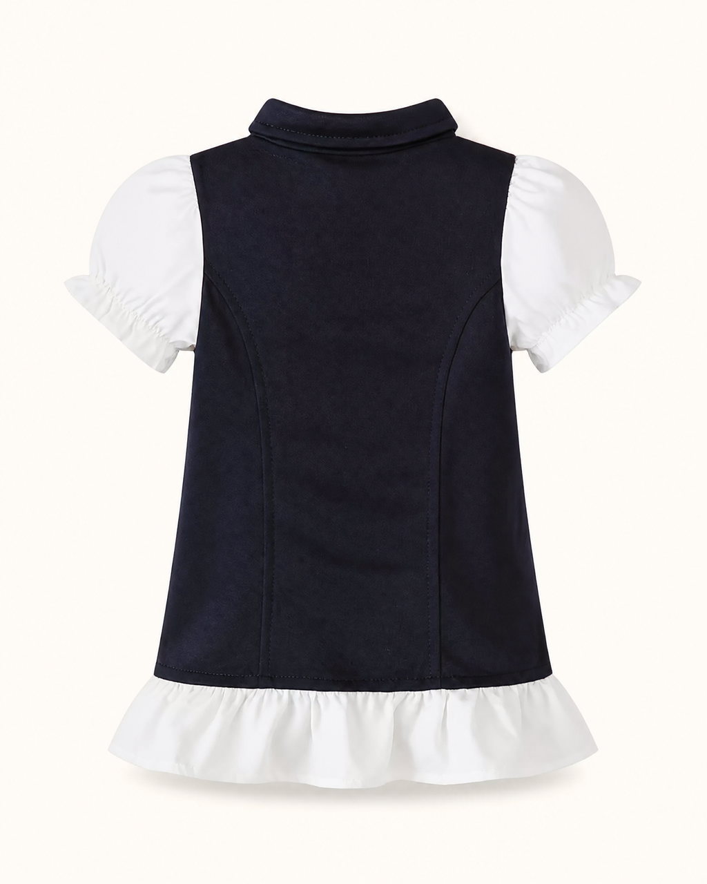 Baby Navy Embroidered Polo Ruffle Dress