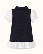 Baby Navy Embroidered Polo Ruffle Dress
