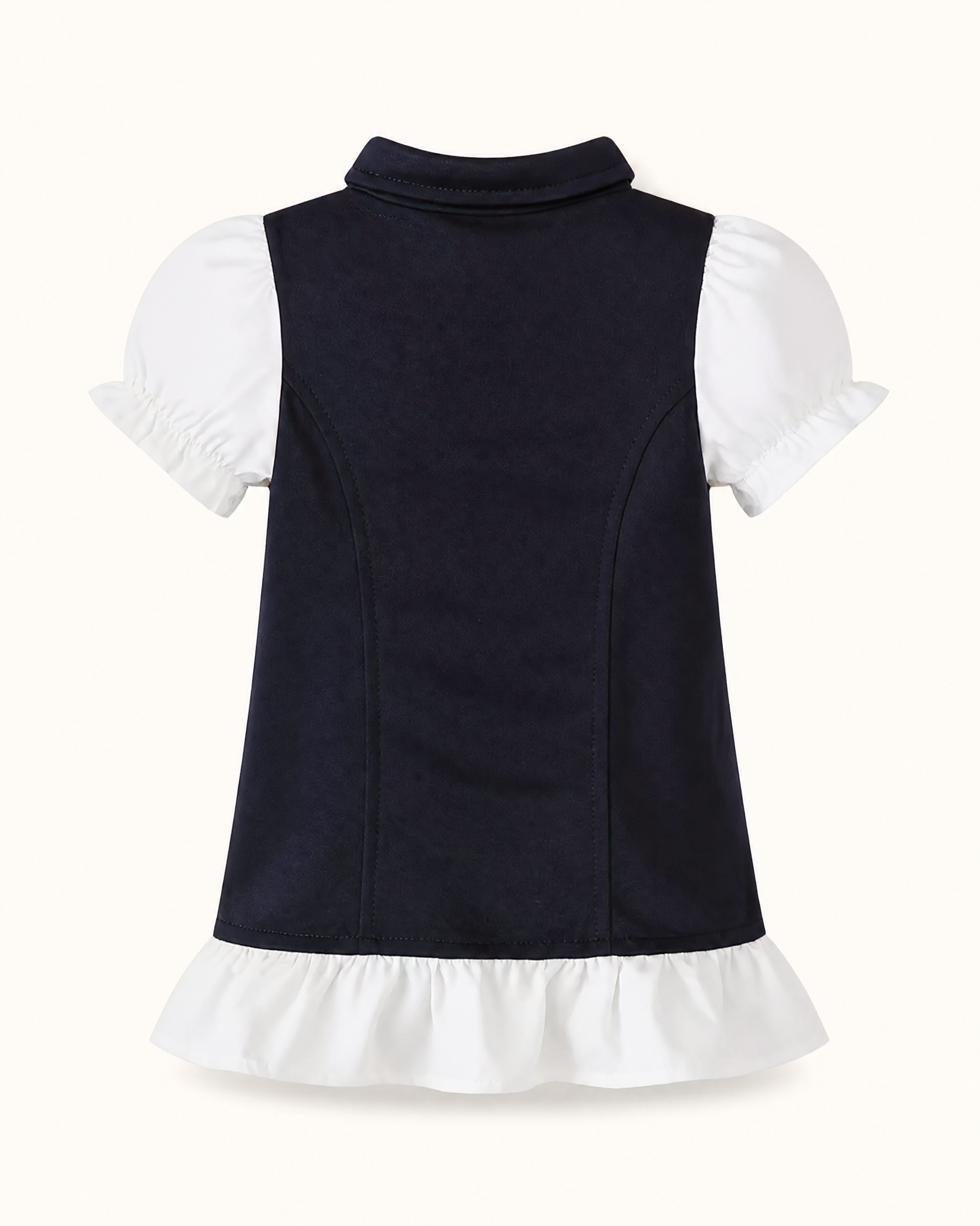 Baby Navy Embroidered Polo Ruffle Dress