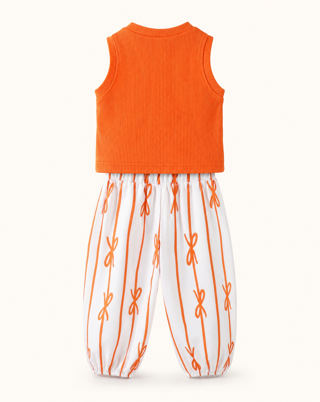 Baby  Sleeveless Top and Bow Pants Set