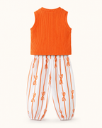 Baby  Sleeveless Top and Bow Pants Set