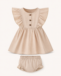 Baby Ruffle Trim Button Front Top and Shorts Set