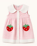 Baby  Fruit Embroidered Gingham Sleeveless Dress