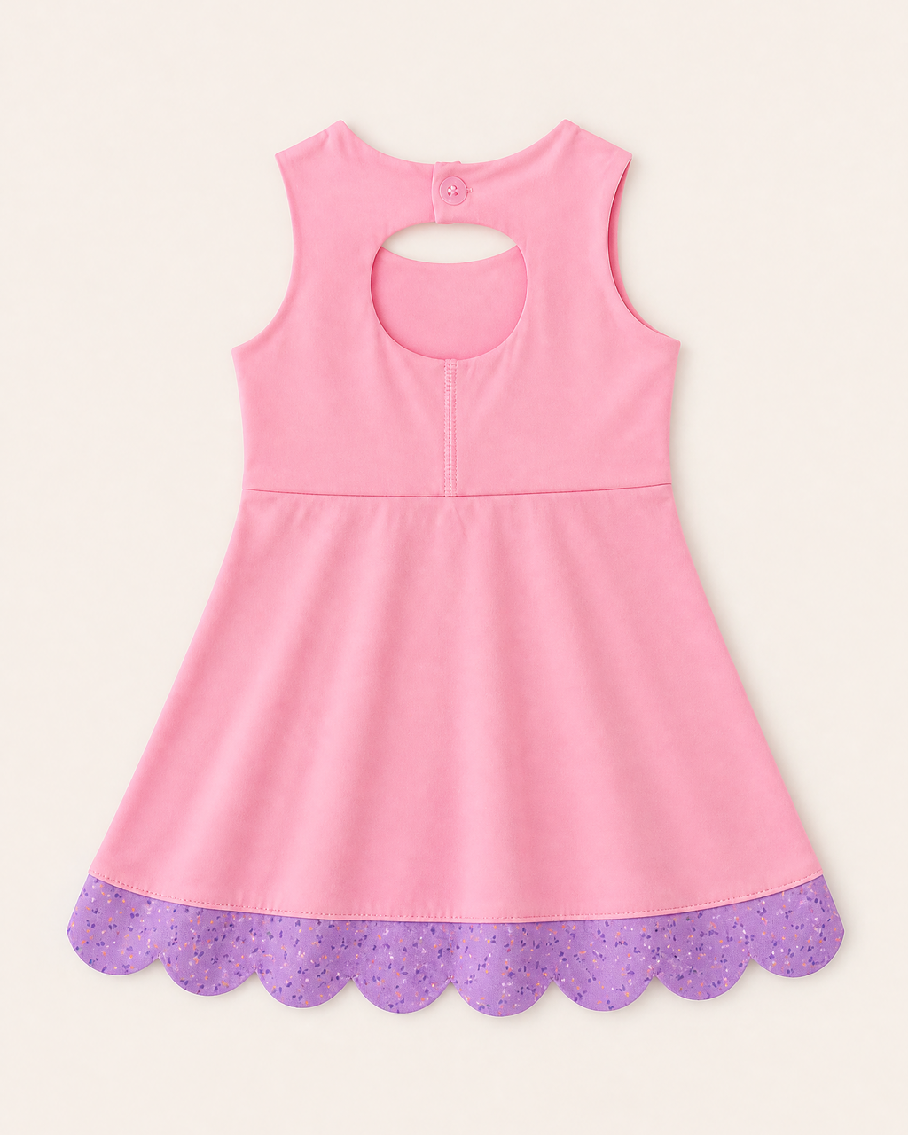 Scalloped Bow Active Dress - Pink
