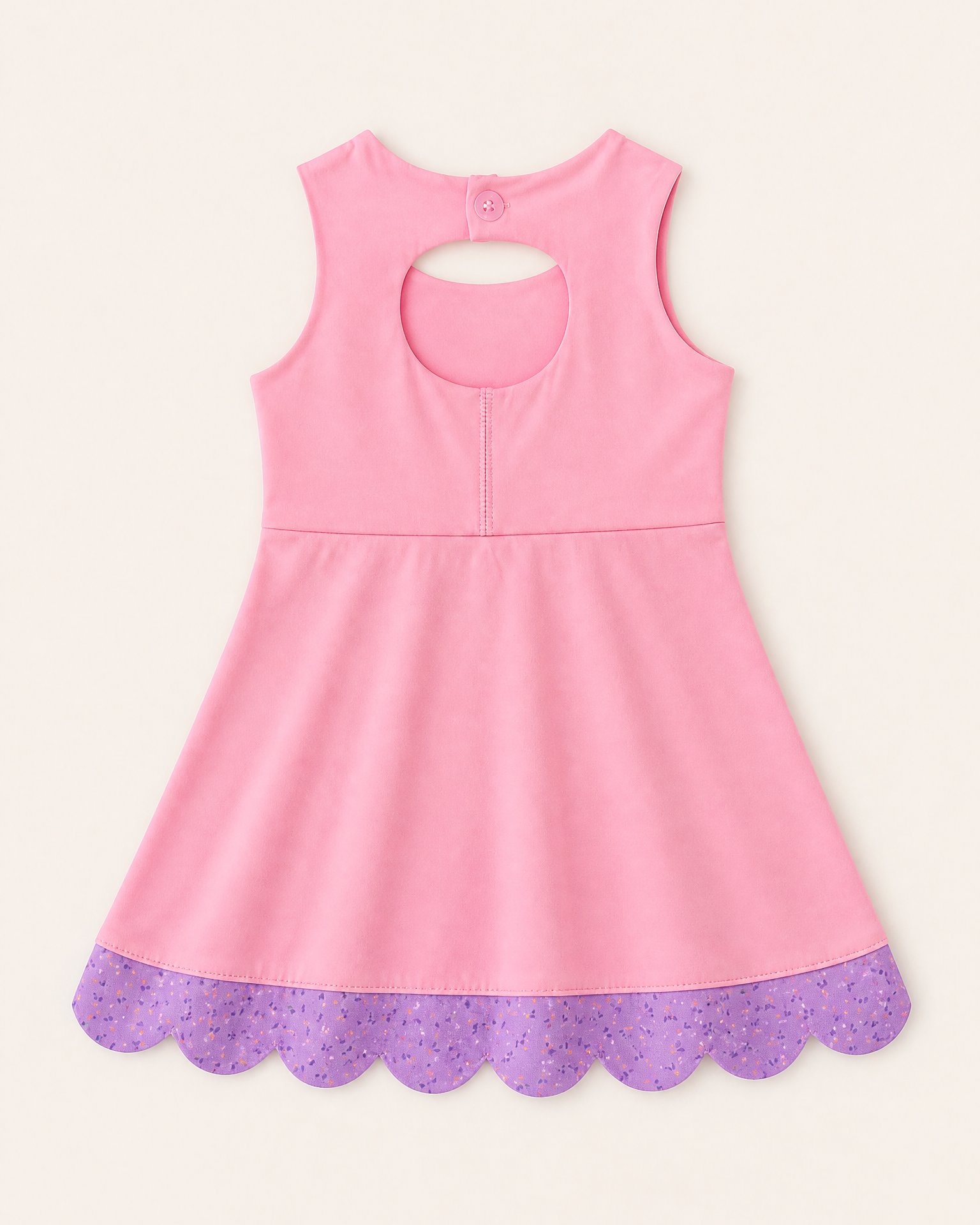 Scalloped Bow Active Dress - Pink