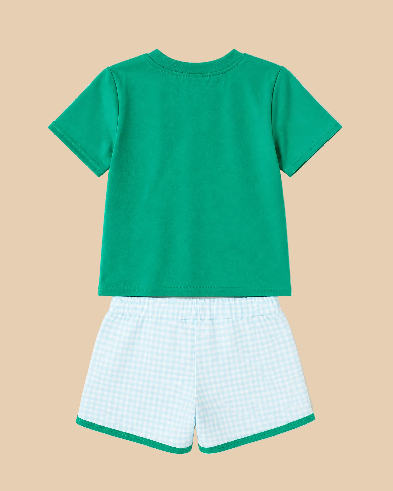 Gingham Shorts Set - Green