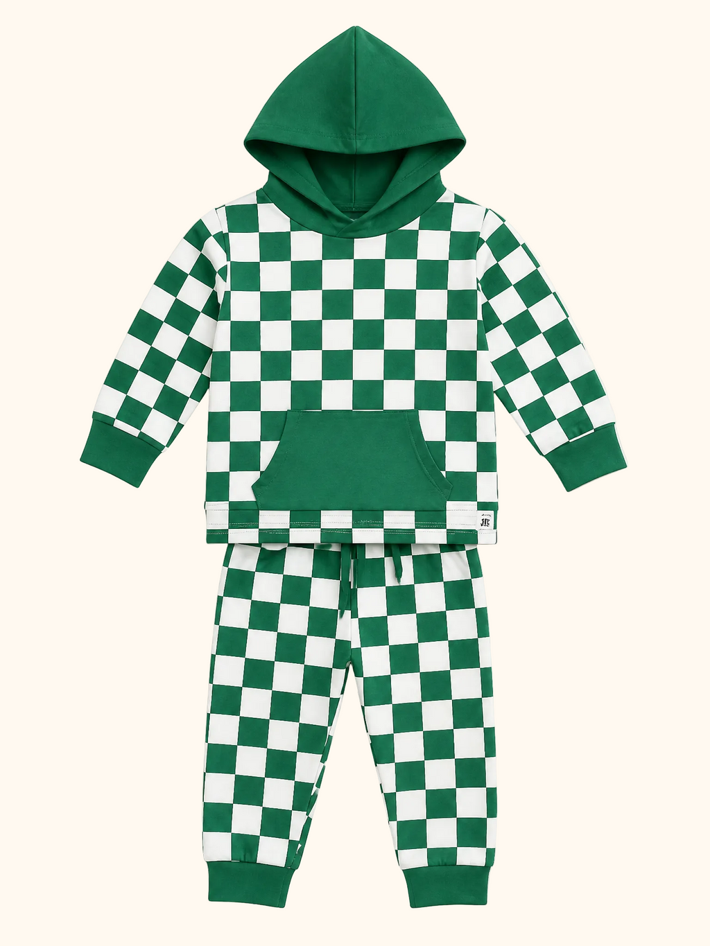 Greatest Green Checker Hooded Jogger Set