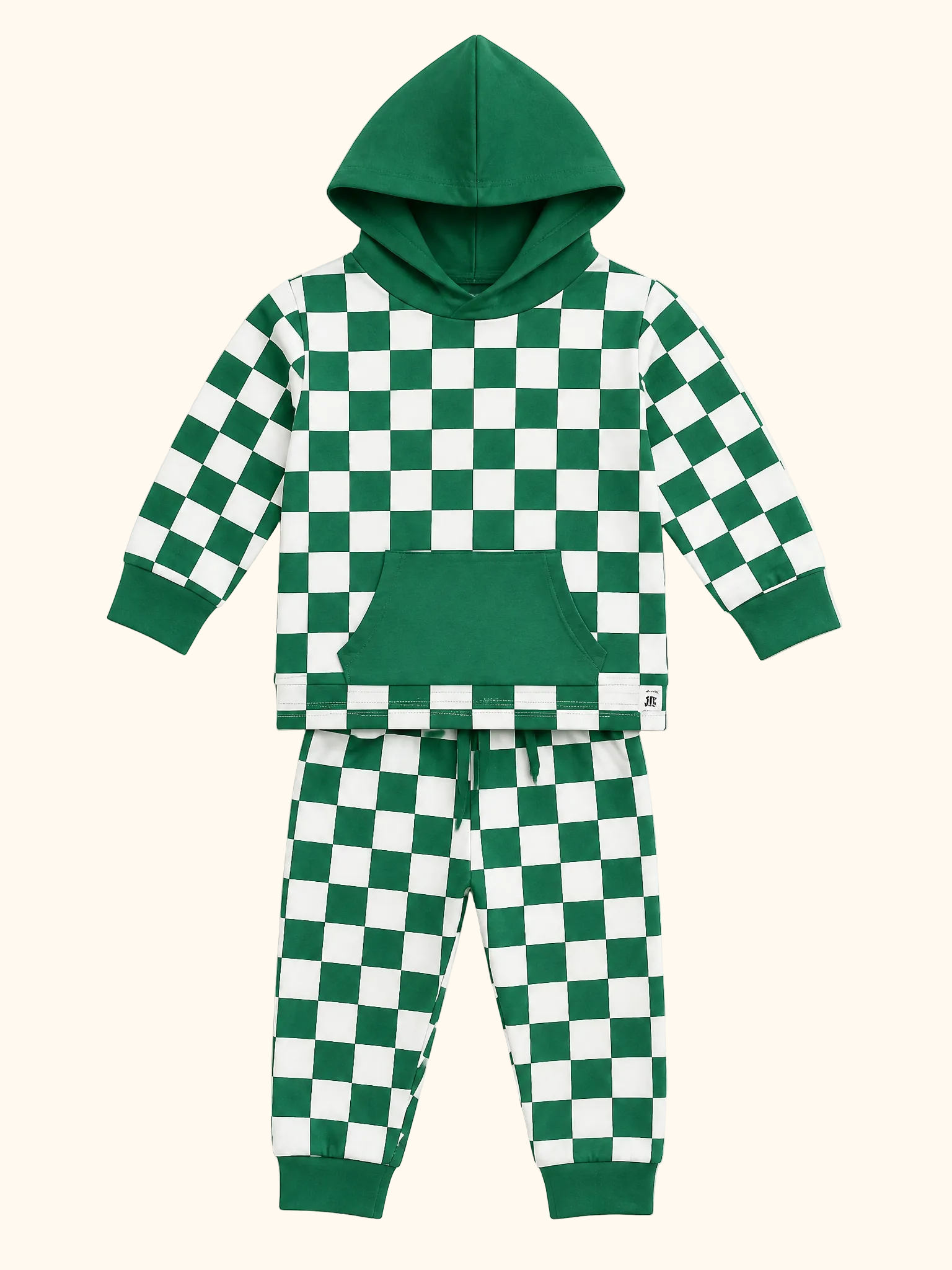 Greatest Green Checker Hooded Jogger Set
