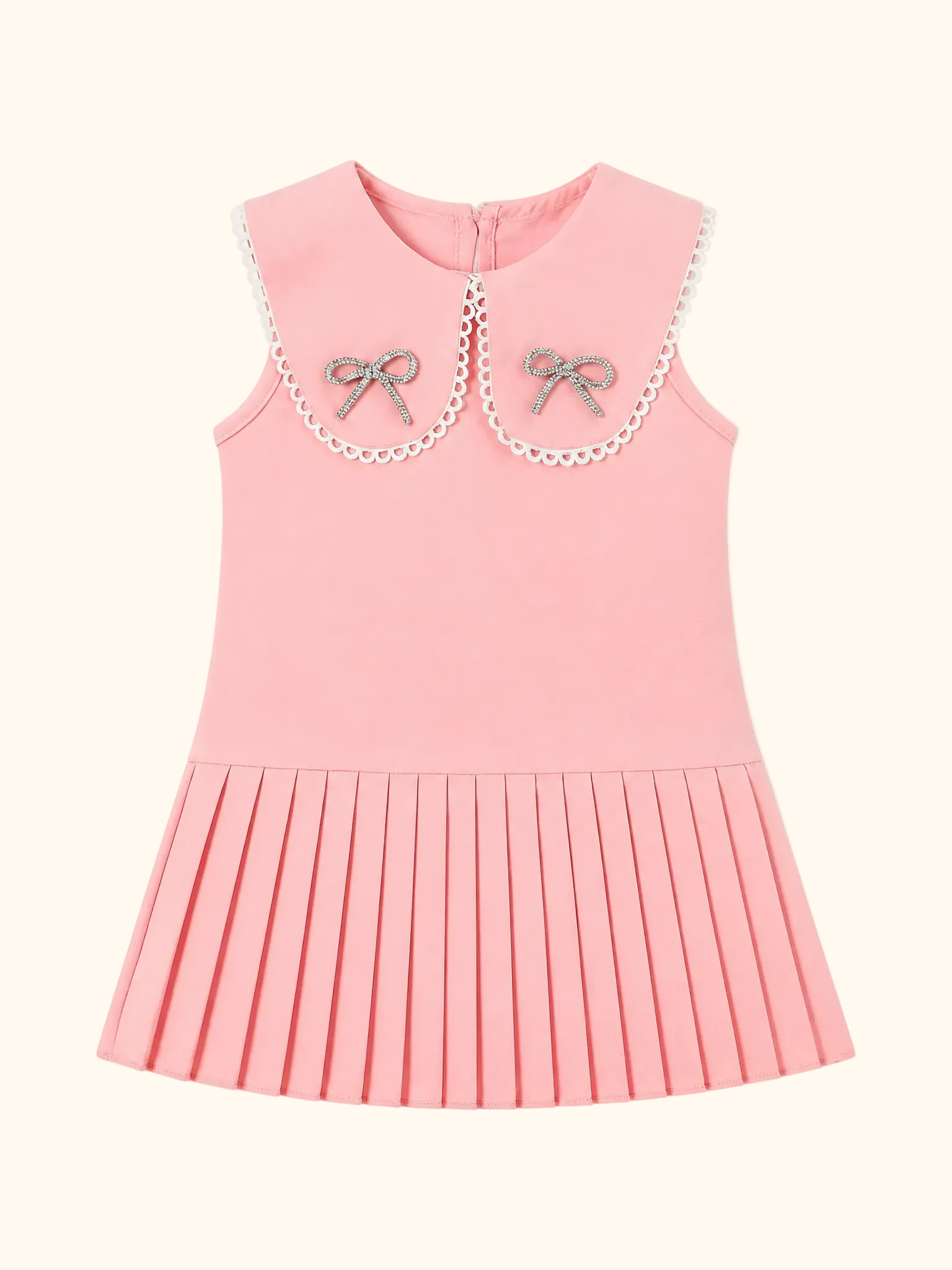 Bow-Accented Pleated Dress