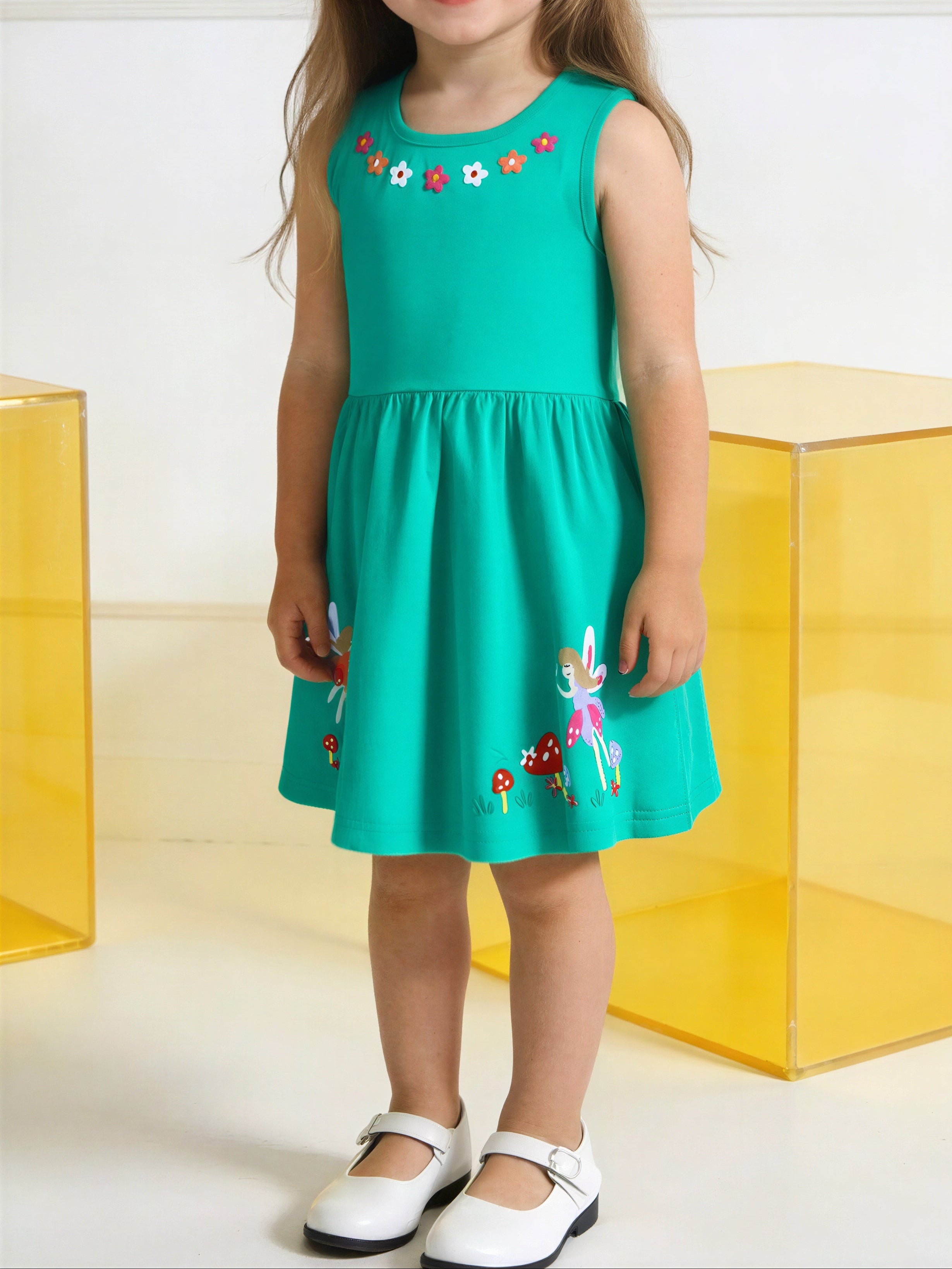 Sleeveless Embroidered Casual Dress