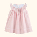 Pink Strawberry Vine Smocked Bishop Dress